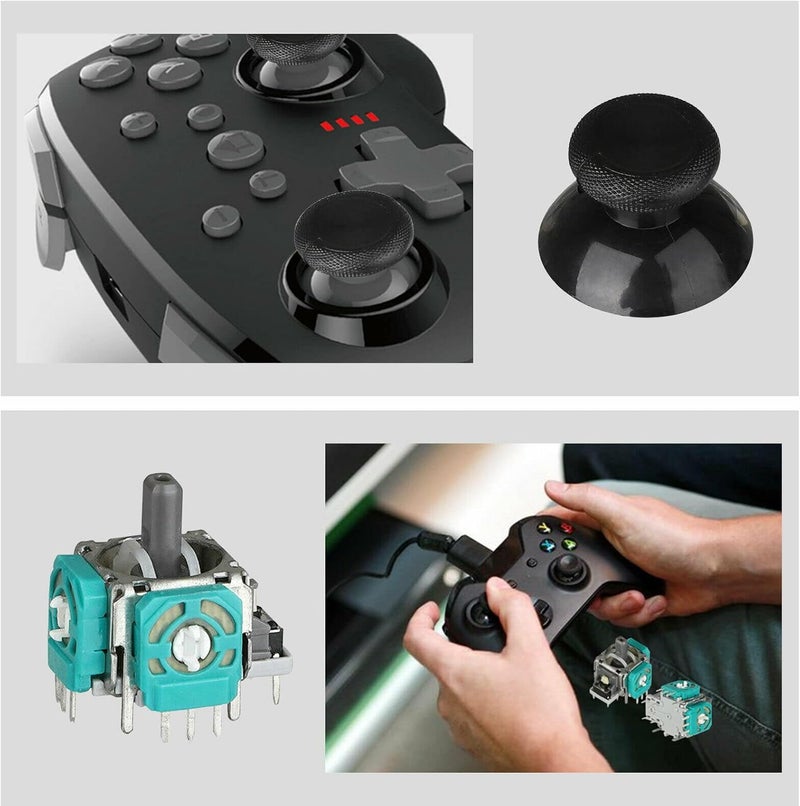 Veanic Replacement Thumbsticks for Xbox One S/X Controller, 4pcs 3D Joystick Parts Analog Caps with Repair Tools Kit, T6 T8 T10 Screwdriver Compatible with Xbox One S/X Controller - Image 4